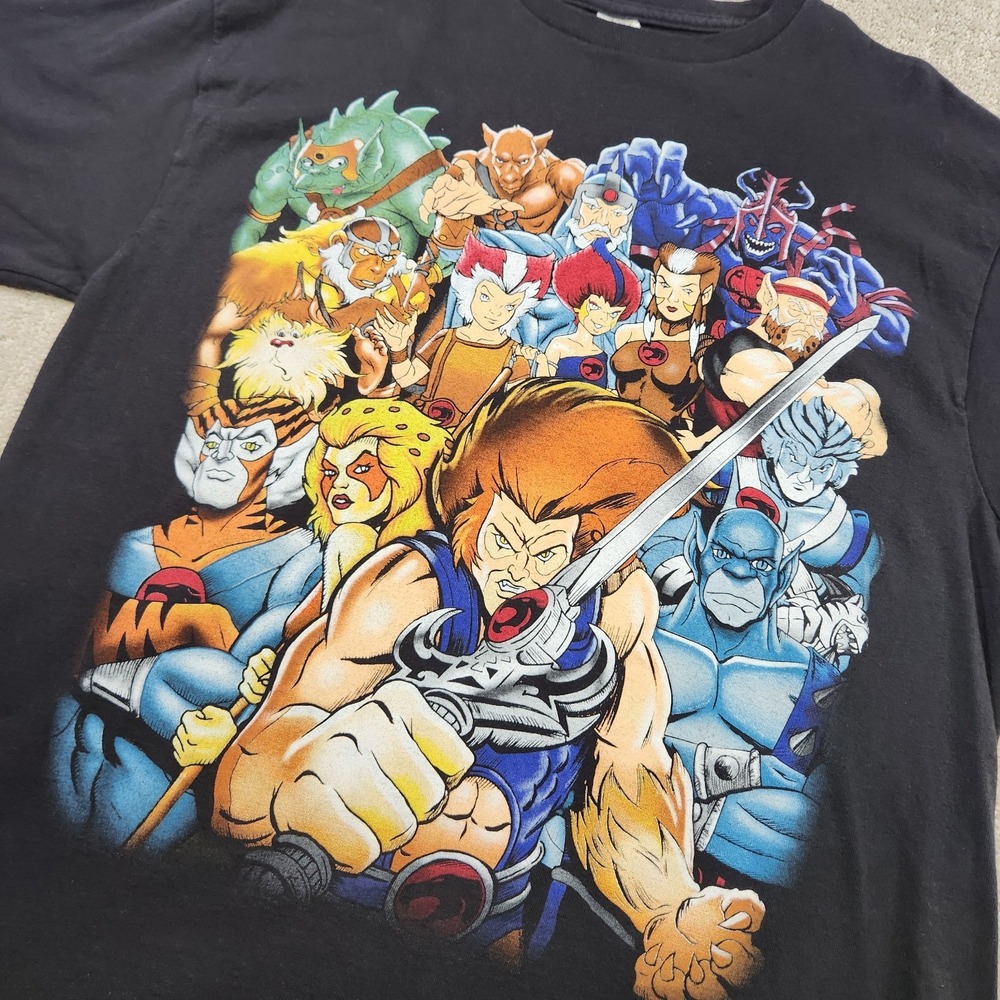 Vintage Thundercats Shirt Lion O 80s Cartoon Adult XL Y2K Delta Tag Anime Black